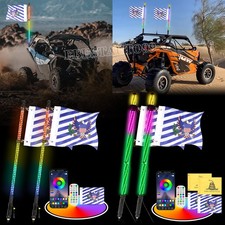 3FT/4FT Spiral LED Whip Light Antenna RGB Chasing For Can-am X3 RZR UTV ATV