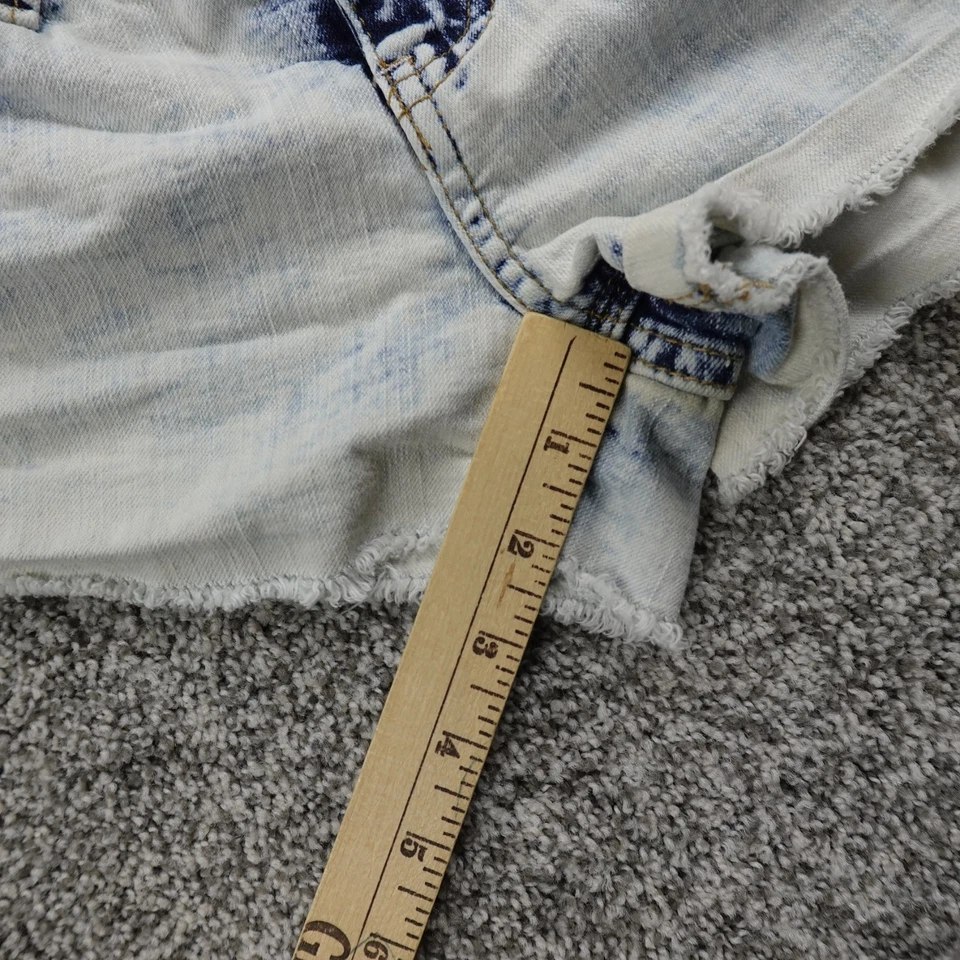 Pantalones Cortos Amatista Para Mujer 1 Azul Denim Jean Jorts Ultra Bajo Tiro Mini Micro Y2K 00s Foto 3 de 4
