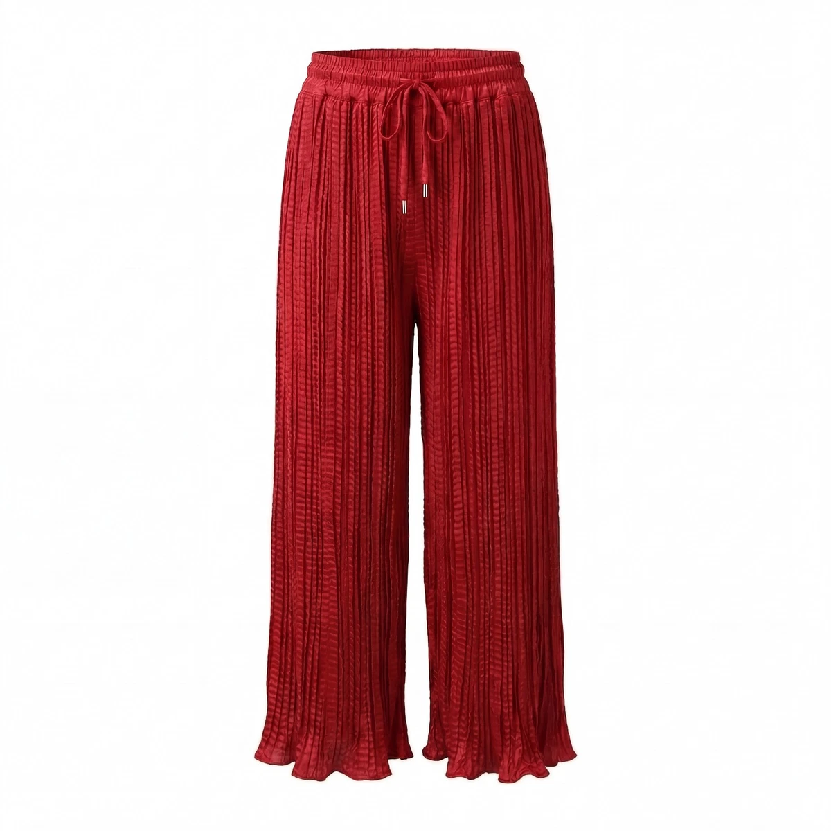 Wide-Leg Silk Red Pants for Women for sale | eBay