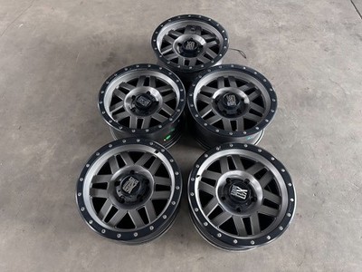 KMC XD Series 17'' 17x9 5x5.5 Wheel Rim XD128 SET OF 5 BLACK/GRAY LOT333