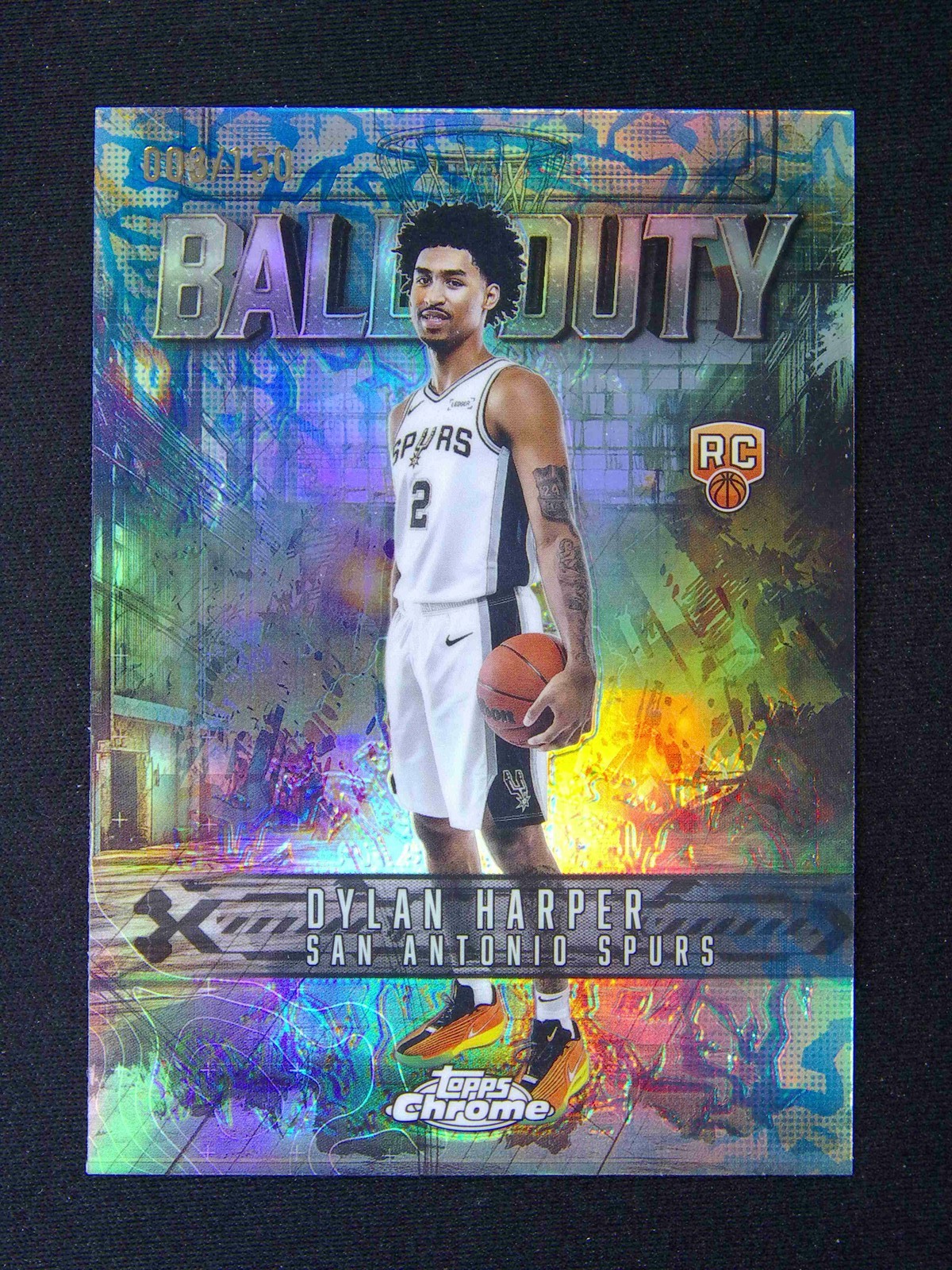 2025-26 Topps Chrome Dylan Harper RC Rookie Ball Of Duty Blue Refractor /150
