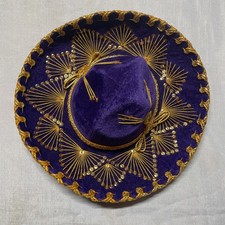 SALAZAR YEPEZ Mexican Mariachi Sombrero Hat PURPLE GOLD No Size SM Youth