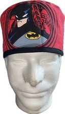 DC Comics Batman Faces On Red Scrub Hat Chemo Cap