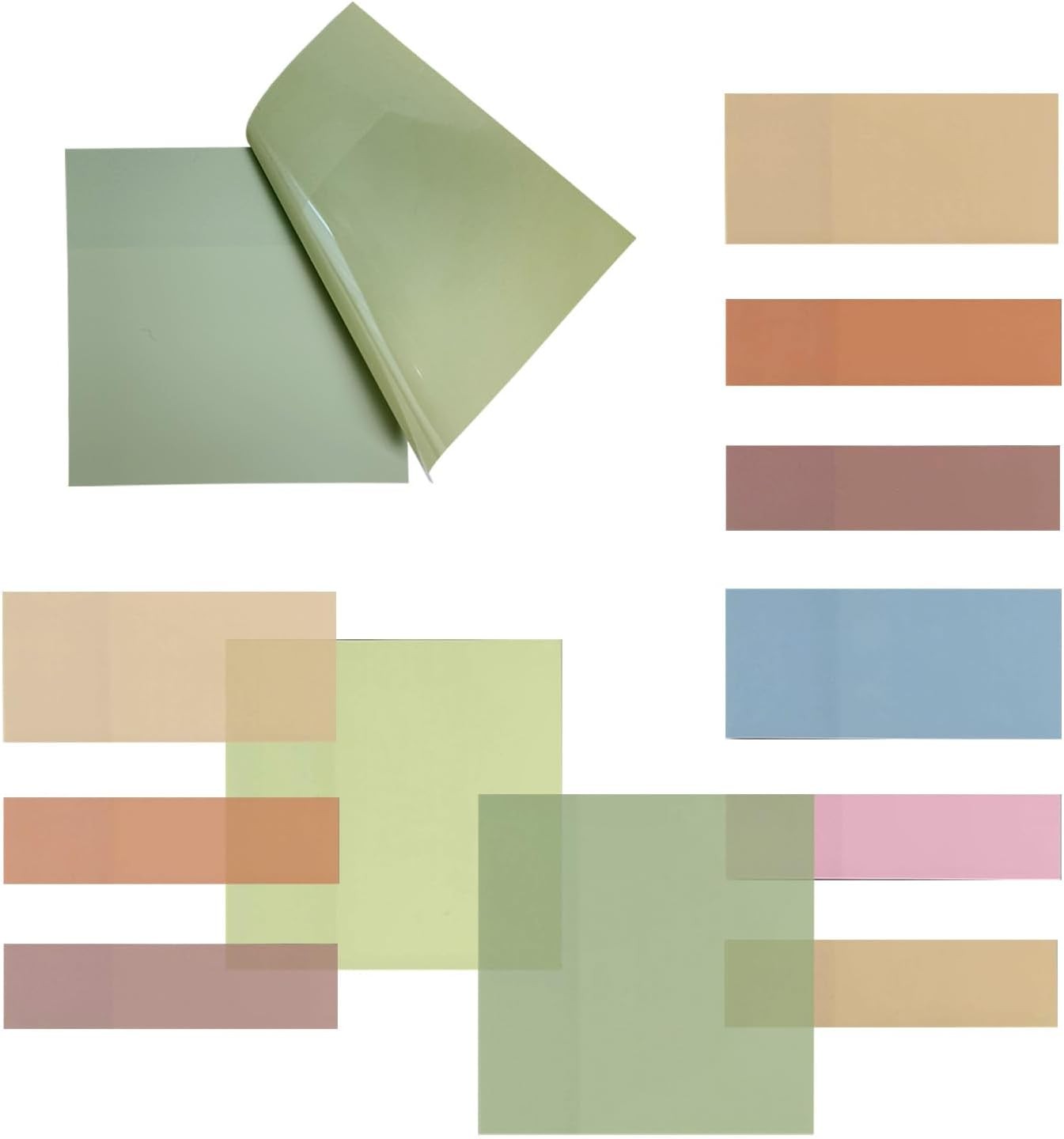 Clear Sticky Notes - 400 Sheets in 3 Sizes, Transparent Bible Journaling Pads-image