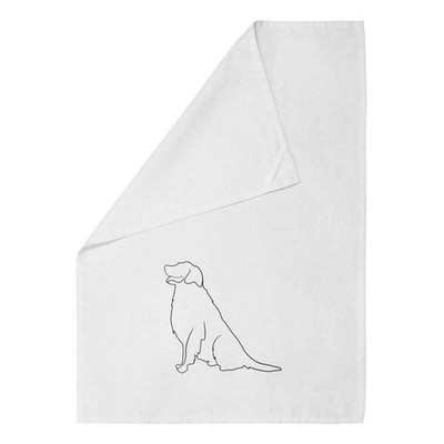 Geschirrtuch/Geschirrtuch ''Sitting Dog Line Art'' weiß Baumwolle (TW00070765)