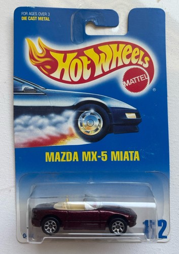 Lote de 2 Hot Wheels Mazda MX 5 Miata, Borgoña #172 3 radios raro y 7 radios - Imagen 6 de 9