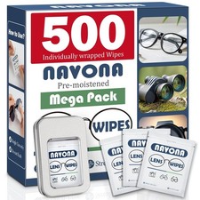 500 Count Lens Wipes for Eyeglasses Pre-Moistened, Individually Wrapped