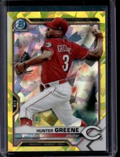 2021 Bowman Sapphire Hunter Greene Chrome Yellow Refractor #/50 Reds