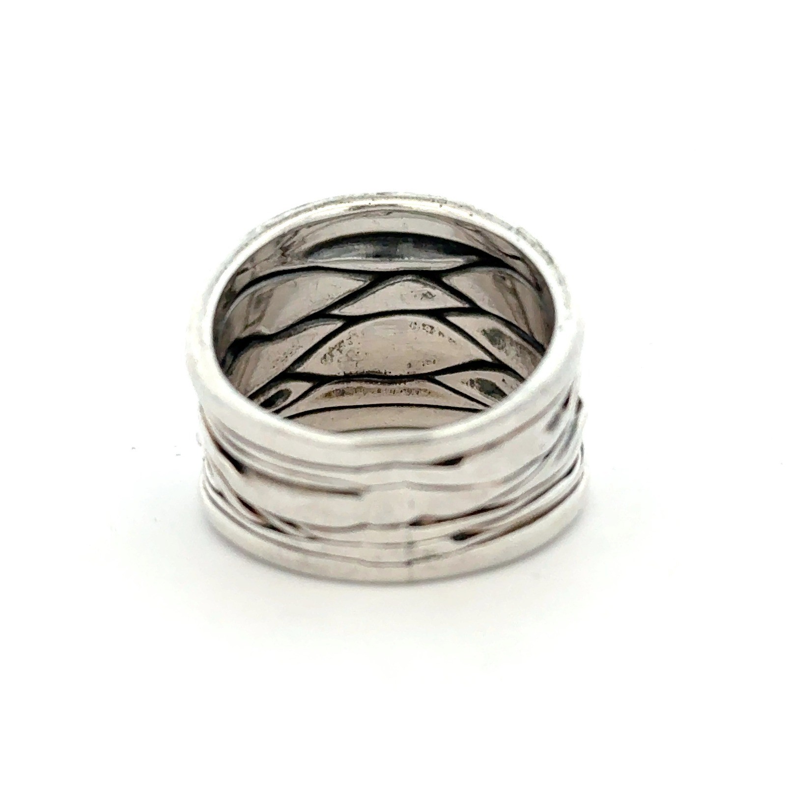 Unique Brutalist Statement Band Ring Abstract Wav… - image 3