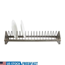 Metal Plate Rack Rustic Storage Holds 18 Plates Kitchen Organizer Display New