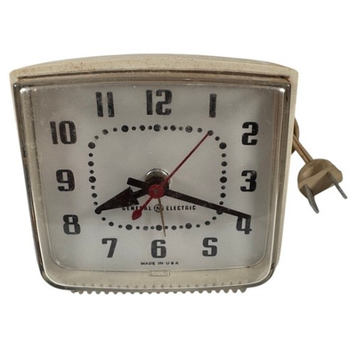 #ad Vintage General Electric Alarm Clock Model 7223C White MCM Electric Made in USA $13.94