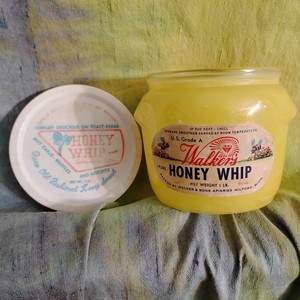 Walker's Honey Whip Jar From 1948 Empty With Lid And Label