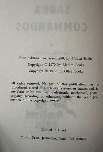 1972 Avneri "Sabra Commandos" IDF Israel Military History Rare Special Forces - Imagen 9 de 11