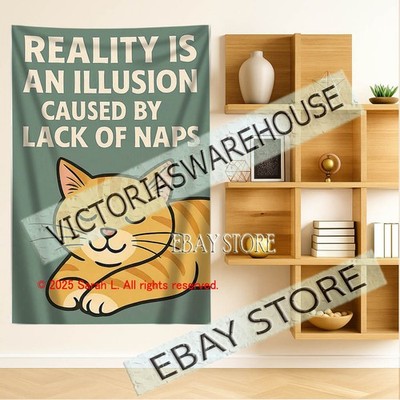 Funny Cat Tapestry Pet Lover Home Decoration Reels streams backdrops 39X59 in