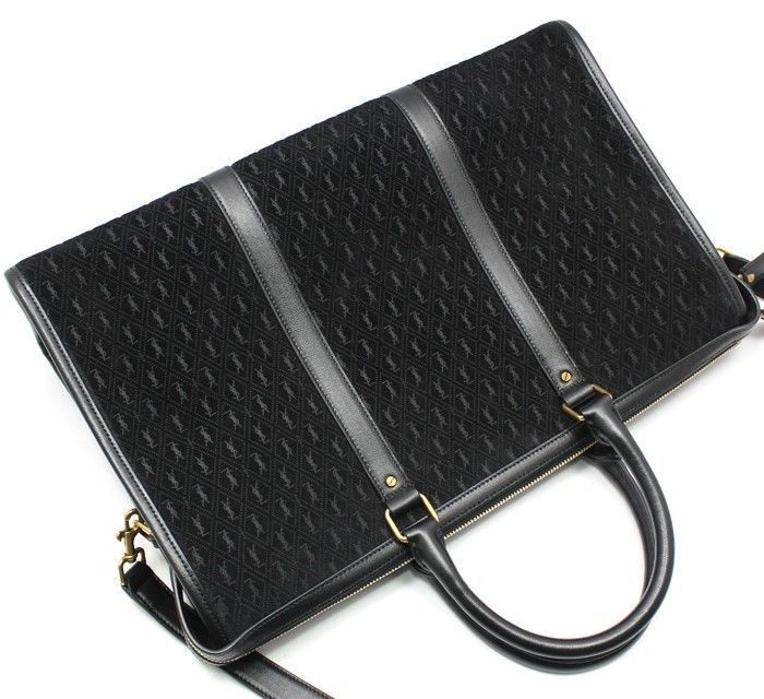 Saint Laurent Black Suede Monogram All Over Medium Duffel Bag Shoulder 28257340 image 2