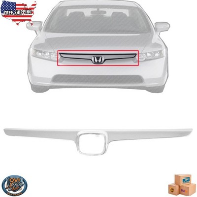 For 2006 2007 2008 Honda Civic Sedan Front Chrome Grille Molding Trim HO1200172