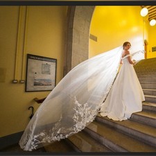 Cathedral Floral Lace Wedding Veil