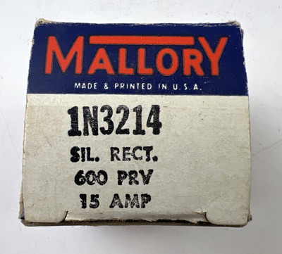 NOS Mallory IN3214 Sil. Rect. 600 PRV 15 AMP: 1 New And 1 Used?