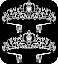 Crystal Tiara Crowns for Women Girls Princess Elegant Crown with Combs Women'S H