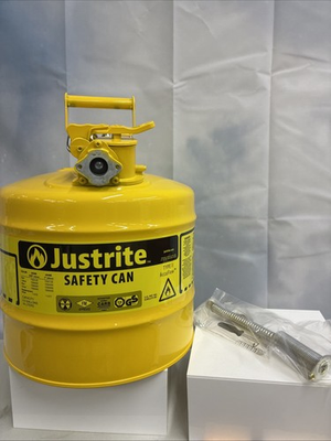 #ad Justrite 5 Gallon Tank With Flexible Metal Hose Spout TYPE 2 NEW FREE SHIPPING $98.99