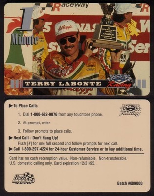 Assets Racing 1995 1 Min. Terry LaBonte (Kellogg's) Sammel Telefonkarte