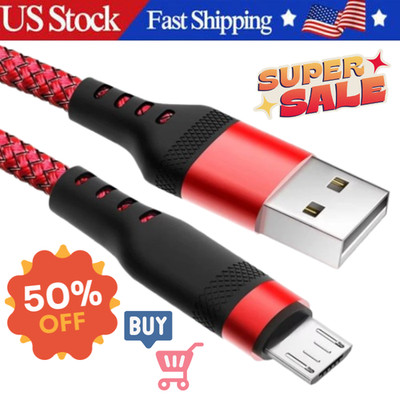 Heavy Duty Micro USB Fast Charger Data Cable Cord For Samsung LOT Android HTC LG