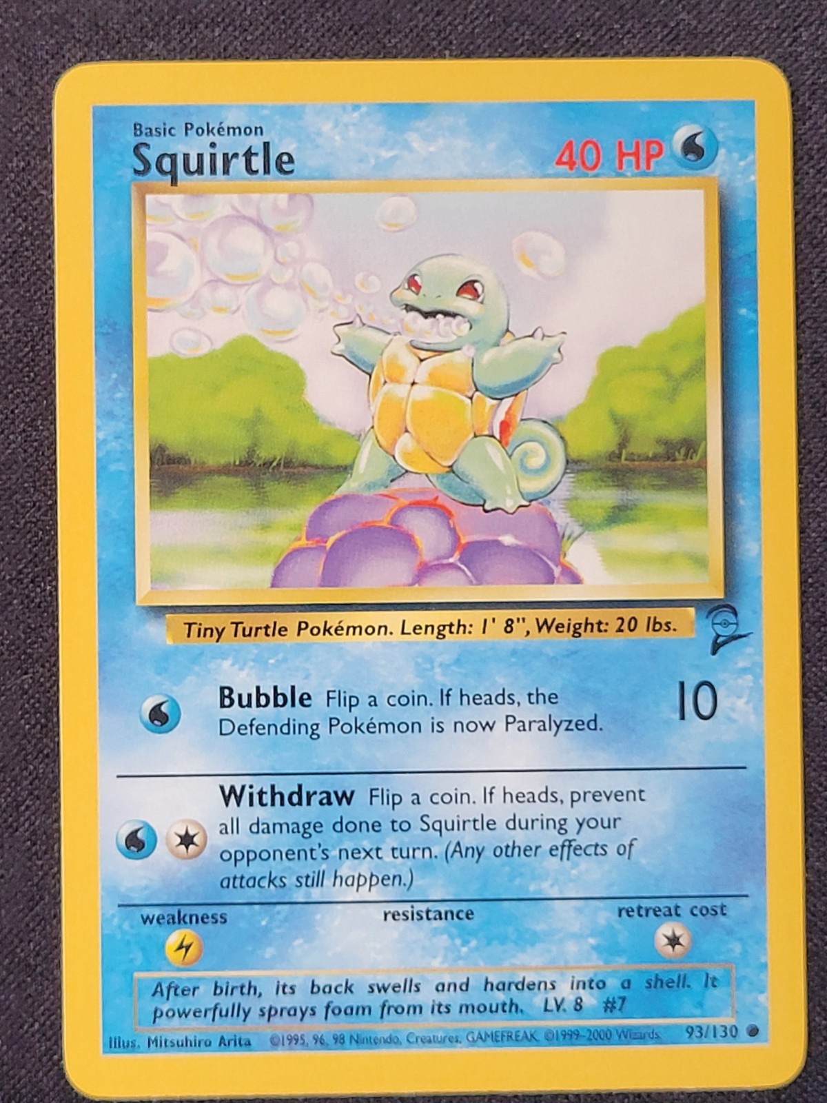 Squirtle 93/130 - Base Set 2 -  MP Common - Pokemon Card TCG
