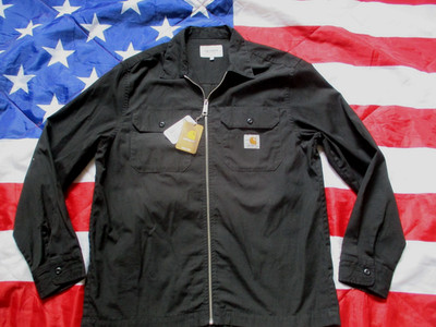 Original Real Carhartt Wip USA BLACK Craft Zip L/S SHIRT Jacke Medium - Large