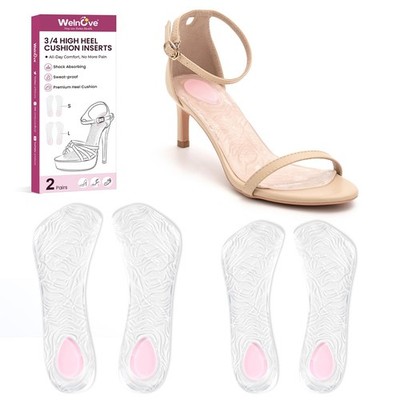 High Heel Cushion Inserts for - Dual-Density 3/4 Invisible Insoles Prevent Fe...