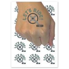 Let's Ride Bike Cycling Temporary Tattoo Fake Body Art