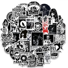 50 PCS Punk Rock Stickers Rock and Roll Music Stickers Vinyl Waterproof Decals M