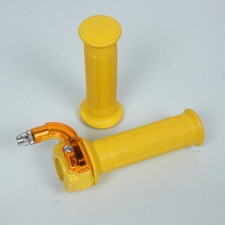 Poignée de gaz accélérateur jaune RSM mini targa pour mobylette cyclomoteur