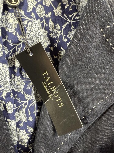 Talbots Blazer Damen 16WP Denim Kontrastnähte Blumen gefüttert Petite Career Neu mit Etikett - Bild 11 von 15