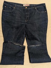 Faded Glory Jeans Womens Size 16 Stretch Straight Leg Dark Denim Mid Rise 067