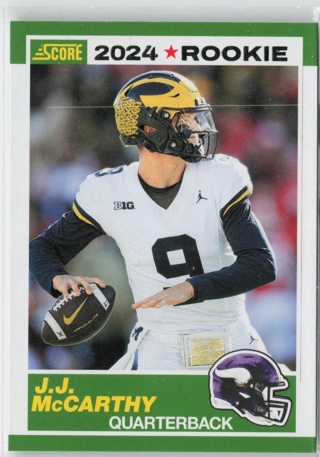 2024 Score #8 J.J. McCarthy 35th Anniversary Rookies Red