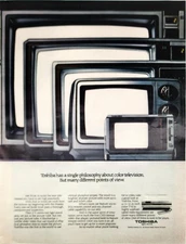 1982 Toshiba Color TV's Home Electronics Print Ad - Again the first