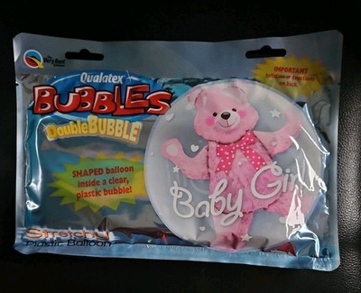 Qualatex Double Bubble 24'' Luftballon rosa Teddybär Form Innenballon Baby Mädchen
