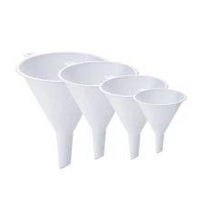 Chef Craft 20493 4-Piece Plastic Funnel Set - White