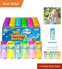 Vibrant 48-Pc Bubble Bottles with Wands - Perfect for Birthday Celebrations