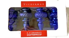 Vickerman 4" Cobalt Blue Finial Christmas Ornament (8 pack) (N500022)