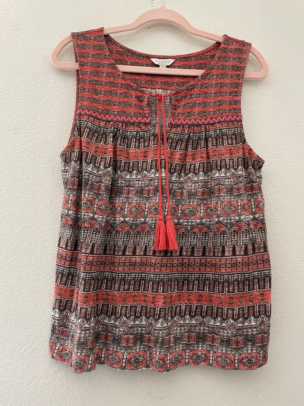 Lucky Brand Women’s Boho Sleeveless Top  | Size Large