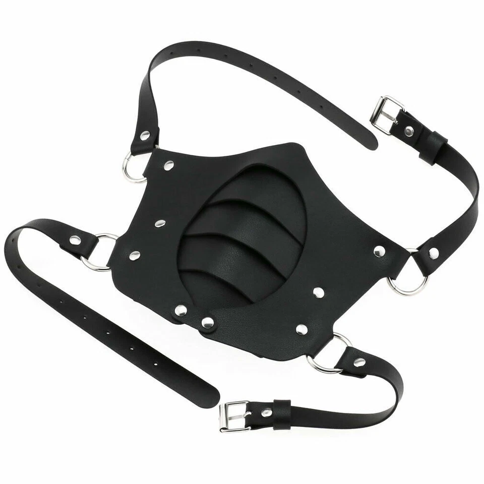 Mascarada Gótica Fetiche Cuero PU Máscara Facial Juegos con disfraces Punk Fiesta Juego de Rol Accesorios Foto 3 de 4