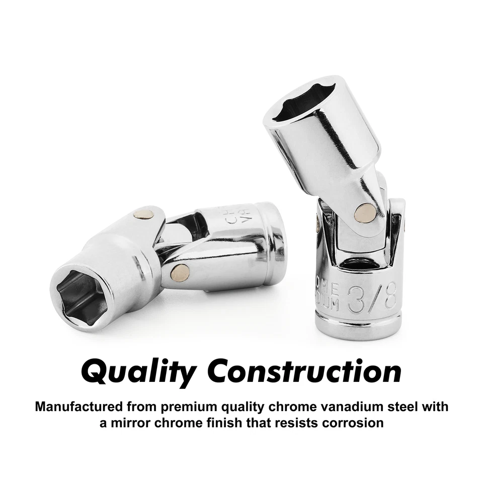 19PCS 1/4" Drive Universal Joint Socket Set  Metric 5mm-15mm &SAE 3/16" to 9/16" - Image 3 of 4