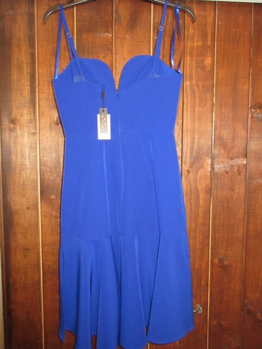 Milly Dress Cobalt Blue size 0 NEW Italian Cady Kelly Dress Spaghetti Straps - Picture 7 of 8
