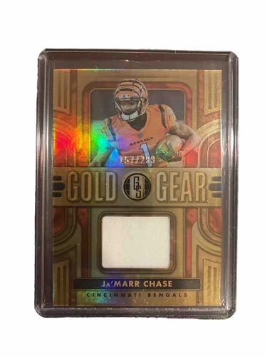 Ja'Marr Chase 2023 Panini Gold Standard #GG-JC  Gold Gear Patch #157/299 Bengals