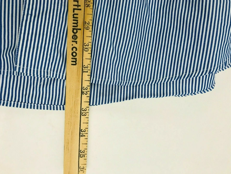 Camisa Chaps Para Hombre Talla XL Azul Blanco Rayas Manga Larga con Bolsillo Abotonado Foto 4 de 4