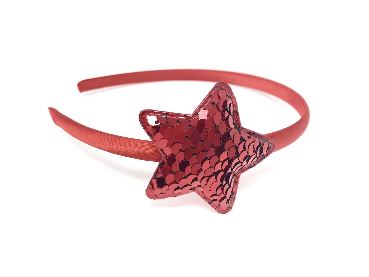 Red Star Headband Red Sequin Star Christmas Hairband Xmas Hair Accessory