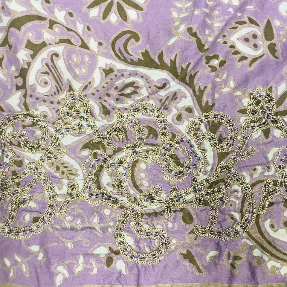 ESPRIT Womens Size 8 Strappy Dress Feature Beads Cotton Lined Purple Paisley EUC - image 3 of 4