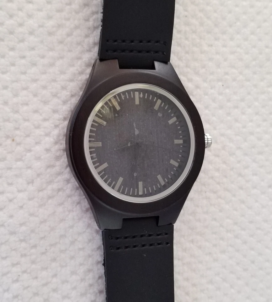 Wooden Engraved "My Man" Watch Faux Leather Band 6"-8" New Battery Original Box - Image 3 of 4