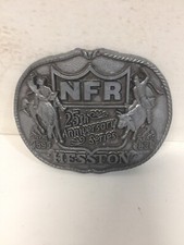 National Finals Rodeo 25th Anniversary Series Hesston Belt Buckle 1959-1983